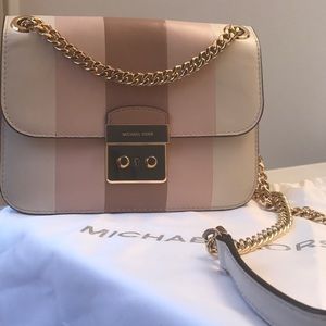 Michael Kors sloan multi-stripe leather cross body
